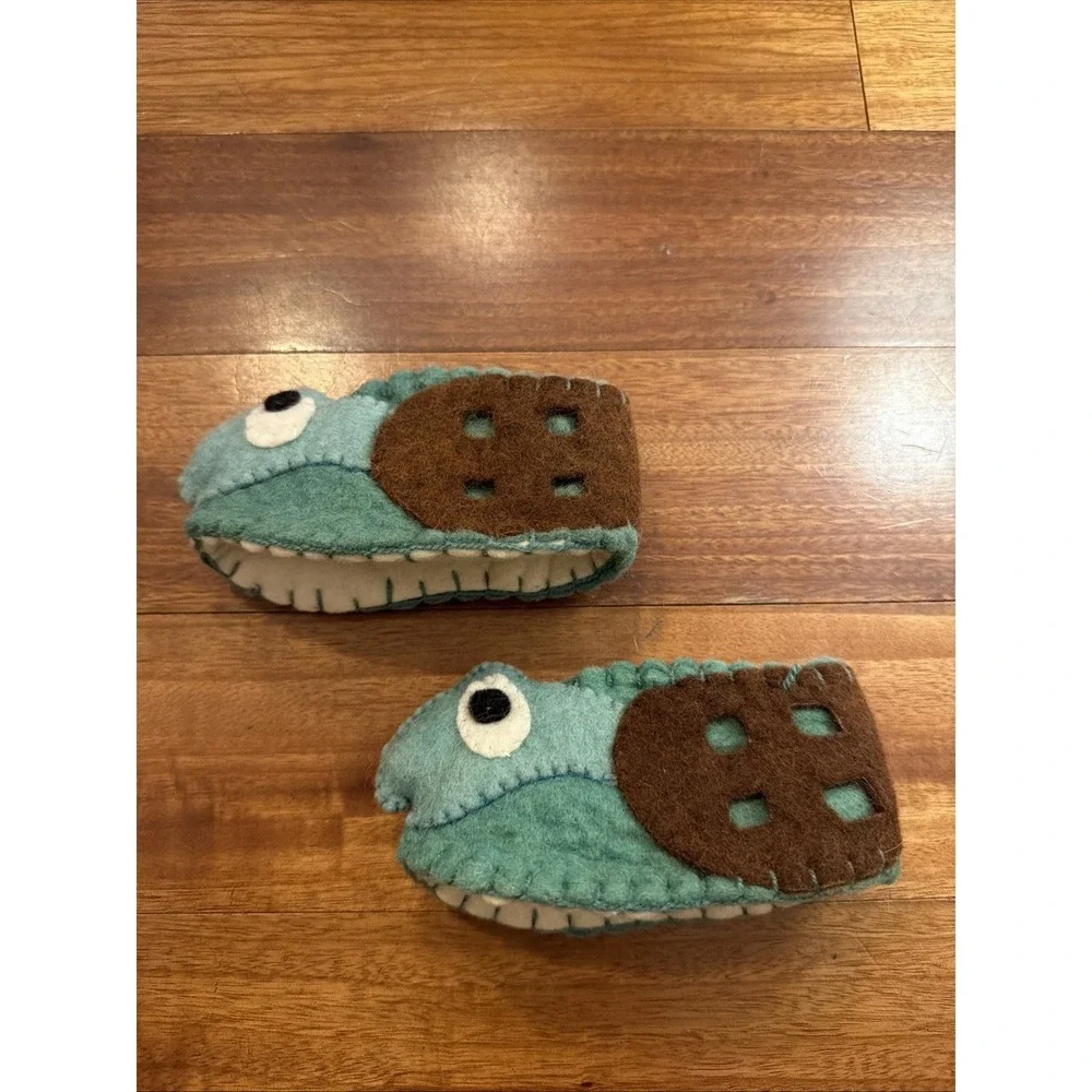 Infant Zooties Baby Shows Turtle Wool Felt Slippers Warm